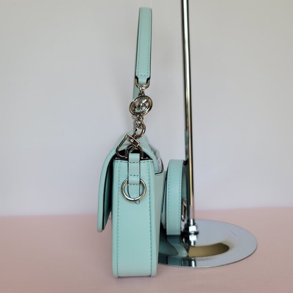 MICHAEL KORS Bradshaw Woven Smooth Leather Convertible Bag- Fair Aqua ⭐ - Picture 11 of 16